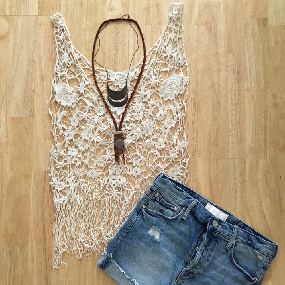 Lace Festival Summer Vneck Top